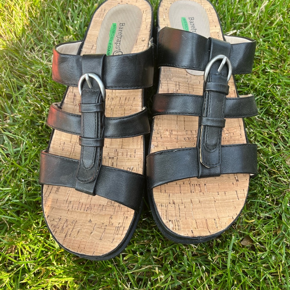 Black and Tan Sandals